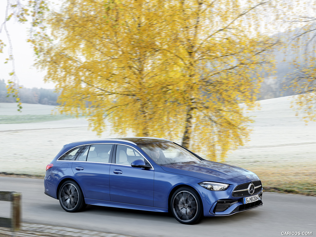 2022 Mercedes-Benz C-Class Wagon T-Model (Color: Spectral Blue) - Front Three-Quarter