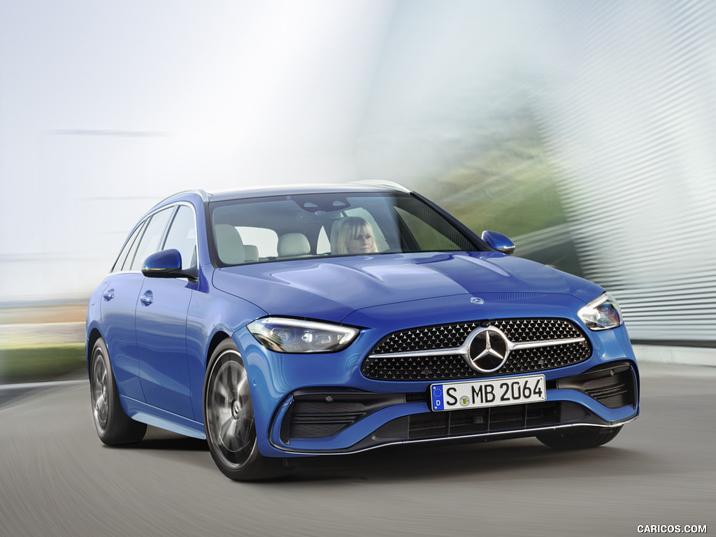 2022 Mercedes-Benz C-Class Wagon T-Model (Color: Spectral Blue) - Front Three-Quarter