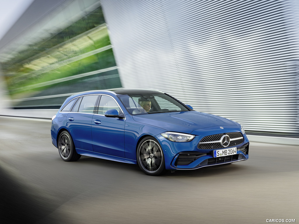 2022 Mercedes-Benz C-Class Wagon T-Model (Color: Spectral Blue) - Front Three-Quarter