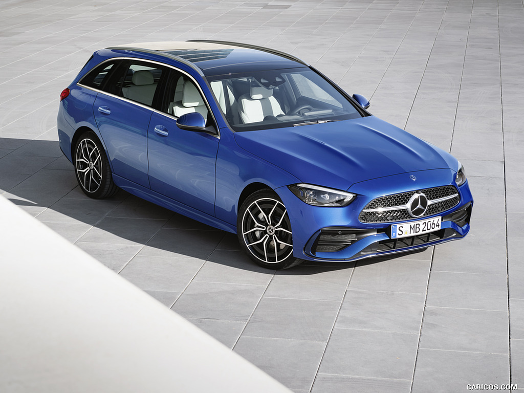 2022 Mercedes-Benz C-Class Wagon T-Model (Color: Spectral Blue) - Front Three-Quarter