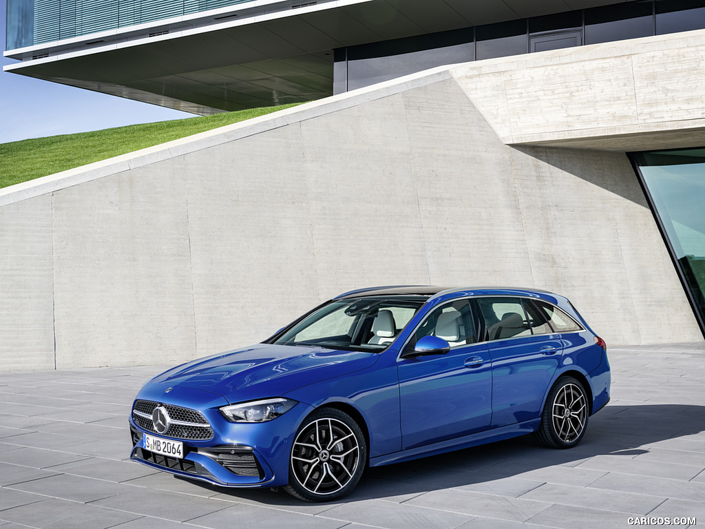 2022 Mercedes-Benz C-Class Wagon T-Model (Color: Spectral Blue) - Front Three-Quarter