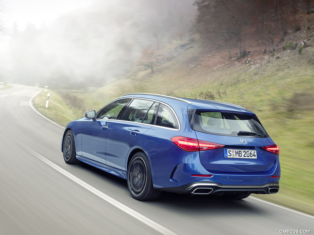 2022 Mercedes-Benz C-Class Wagon T-Model (Color: Spectral Blue) - Rear Three-Quarter