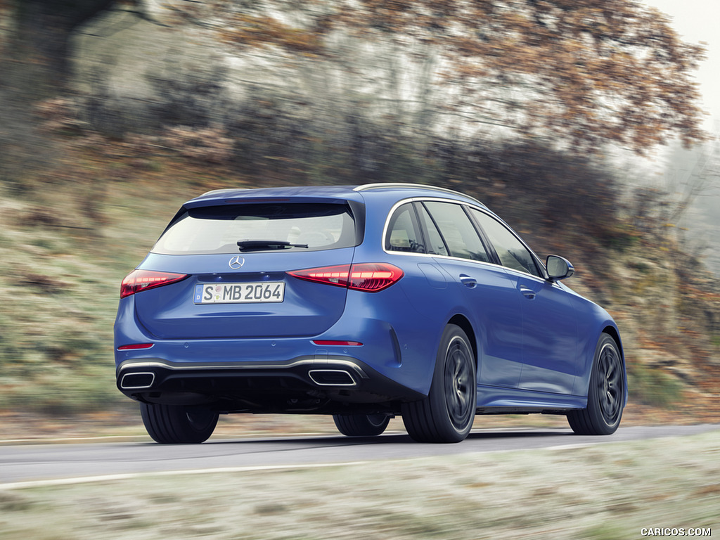 2022 Mercedes-Benz C-Class Wagon T-Model (Color: Spectral Blue) - Rear Three-Quarter