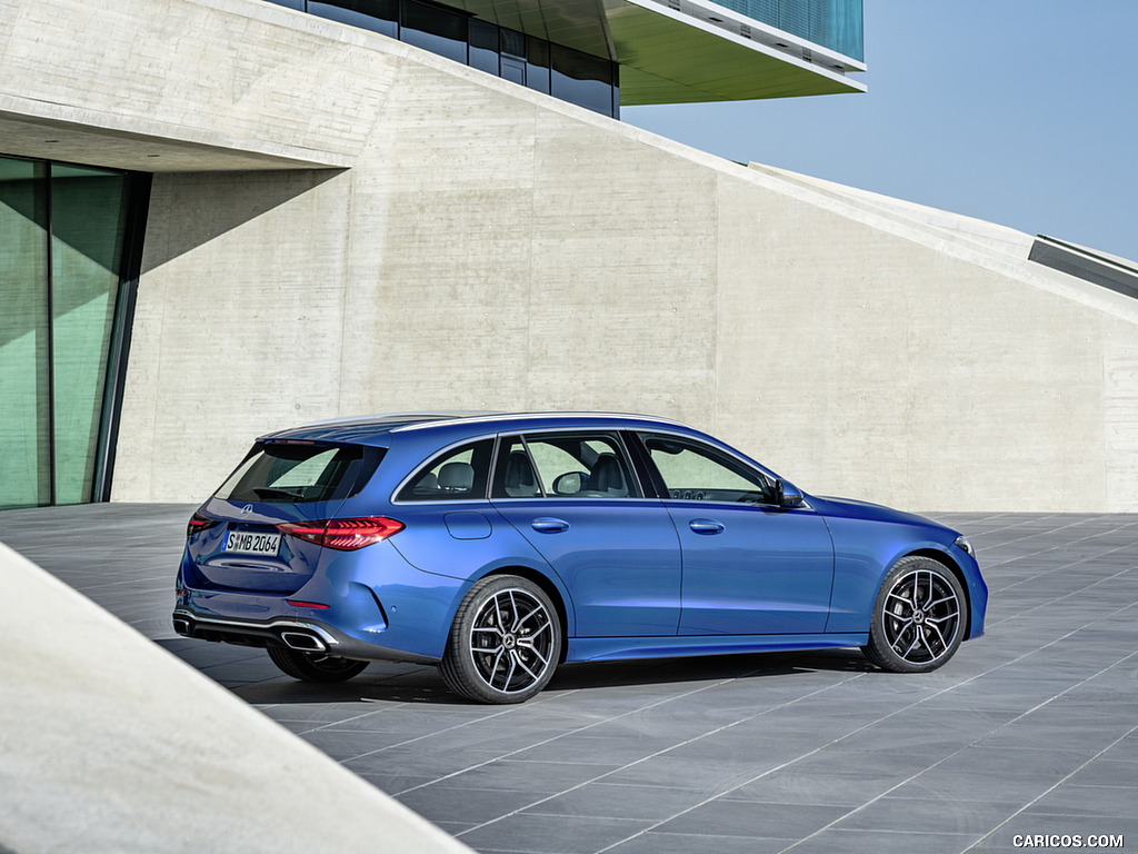 2022 Mercedes-Benz C-Class Wagon T-Model (Color: Spectral Blue) - Rear Three-Quarter