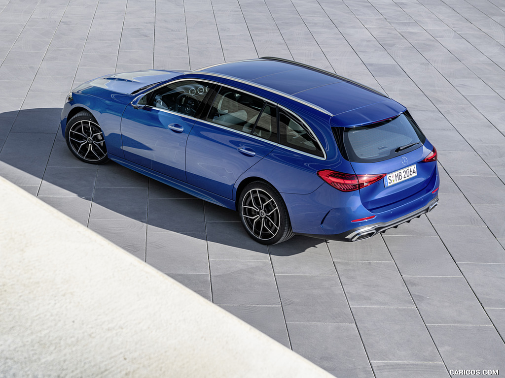 2022 Mercedes-Benz C-Class Wagon T-Model (Color: Spectral Blue) - Rear Three-Quarter