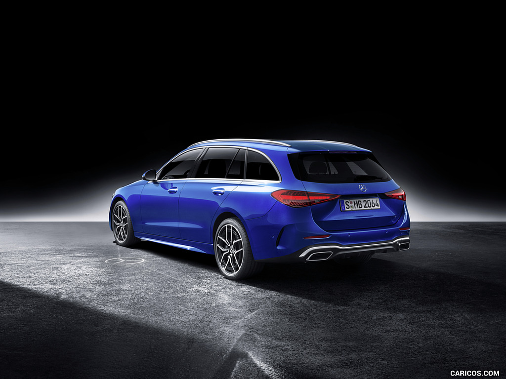 2022 Mercedes-Benz C-Class Wagon T-Model (Color: Spectral Blue) - Rear Three-Quarter