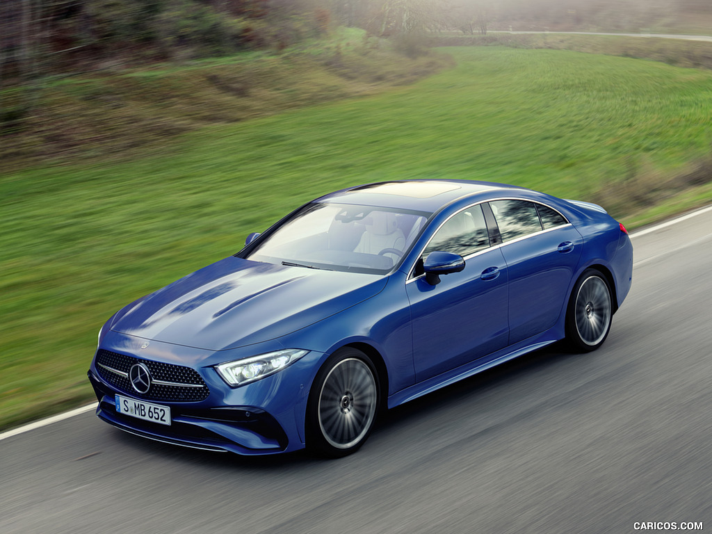 2022 Mercedes-Benz CLS AMG Line (Color: Spectral Blue Metallic) - Front Three-Quarter