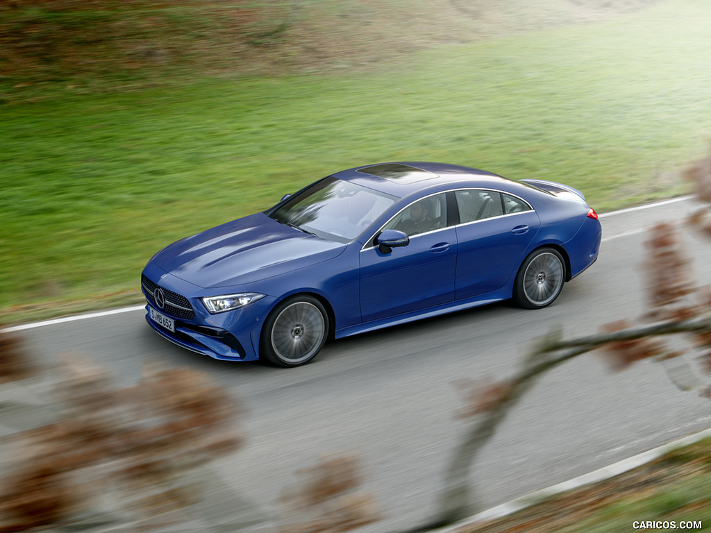 2022 Mercedes-Benz CLS AMG Line (Color: Spectral Blue Metallic) - Front Three-Quarter