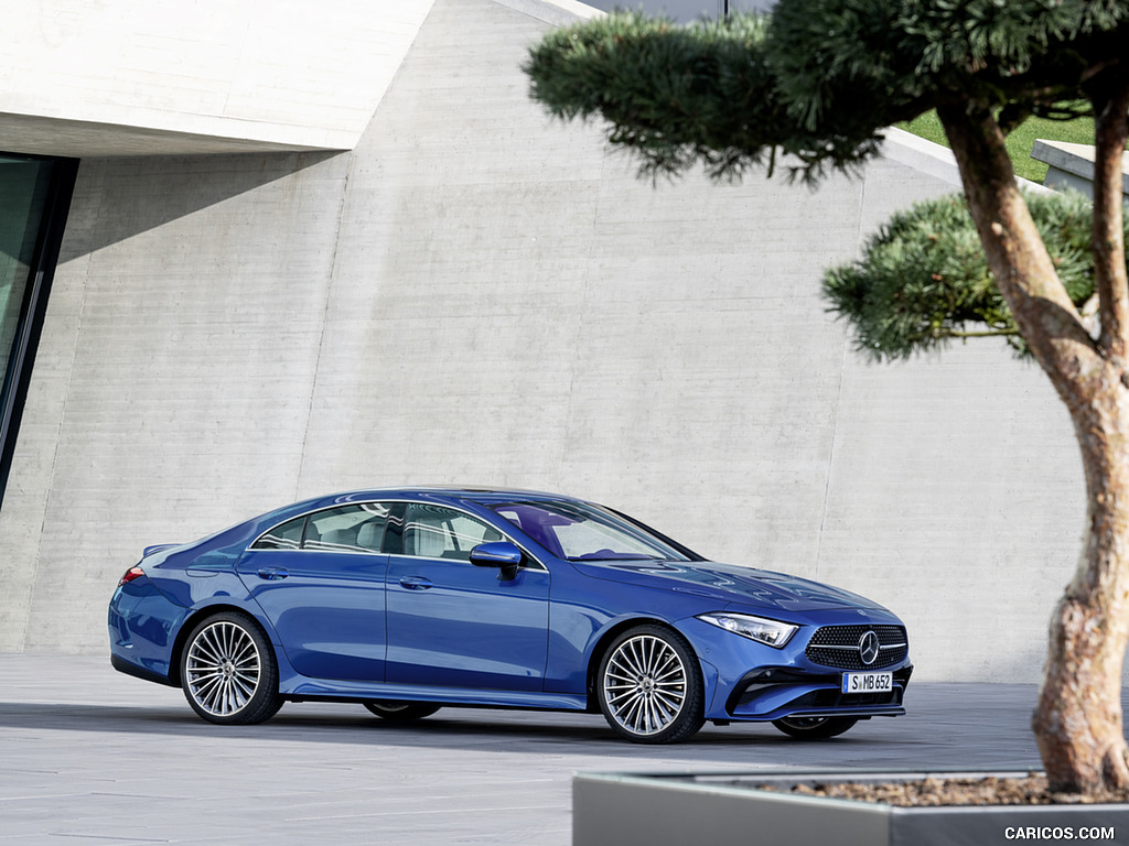 2022 Mercedes-Benz CLS AMG Line (Color: Spectral Blue Metallic) - Front Three-Quarter