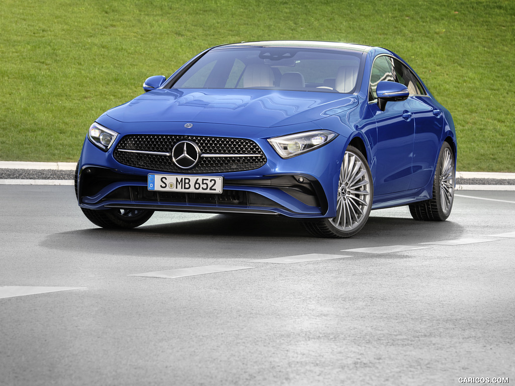 2022 Mercedes-Benz CLS AMG Line (Color: Spectral Blue Metallic) - Front Three-Quarter