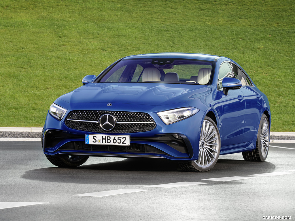 2022 Mercedes-Benz CLS AMG Line (Color: Spectral Blue Metallic) - Front Three-Quarter