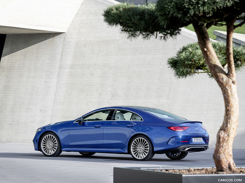 2022 Mercedes-Benz CLS AMG Line (Color: Spectral Blue Metallic) - Rear Three-Quarter