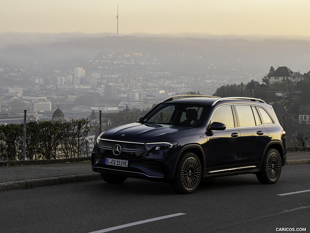 2022 Mercedes-Benz EQB 300 4MATIC (Color: Denim Blue) - Front Three-Quarter