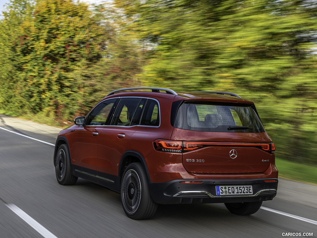 2022 Mercedes-Benz EQB 350 4MATIC (Color: Patagonia Red) - Rear Three-Quarter