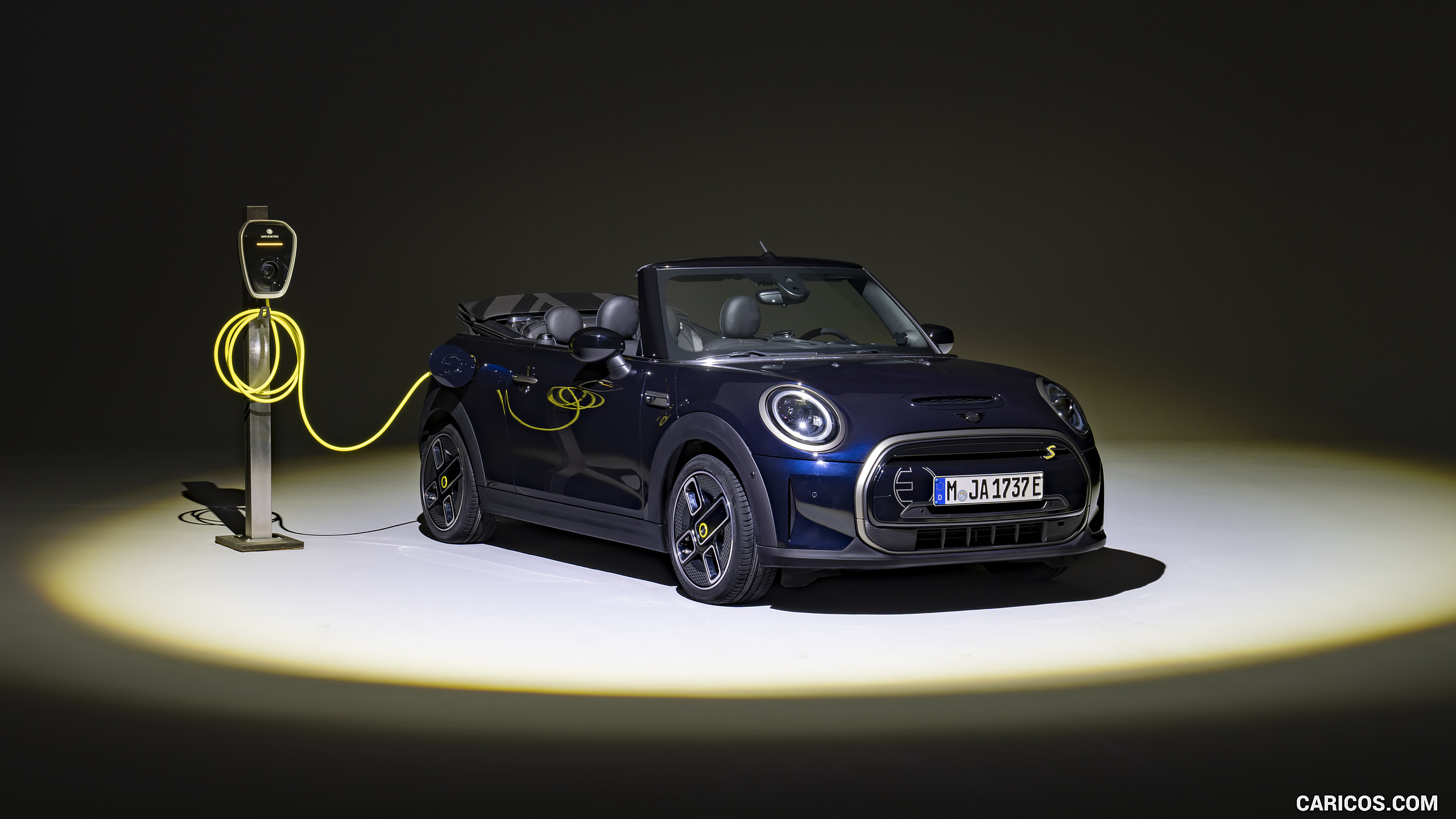 2023 MINI Cooper SE Convertible (Color: Enigmatic Black) - Front Three-Quarter, #212 of 225