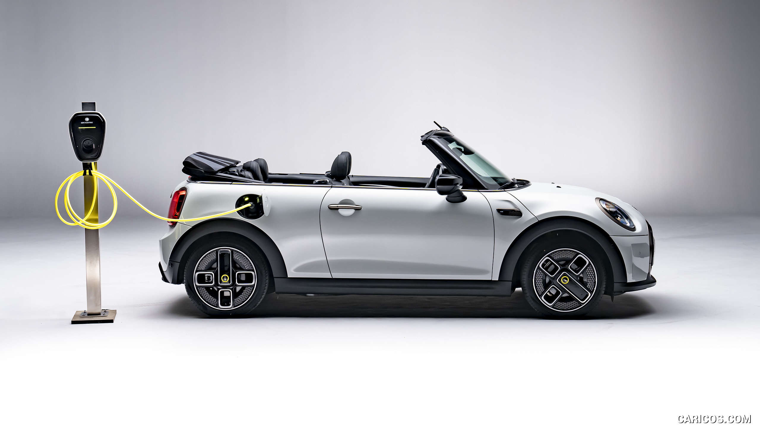 2023 MINI Cooper SE Convertible (Color: White Silver) - Side, #184 of 225