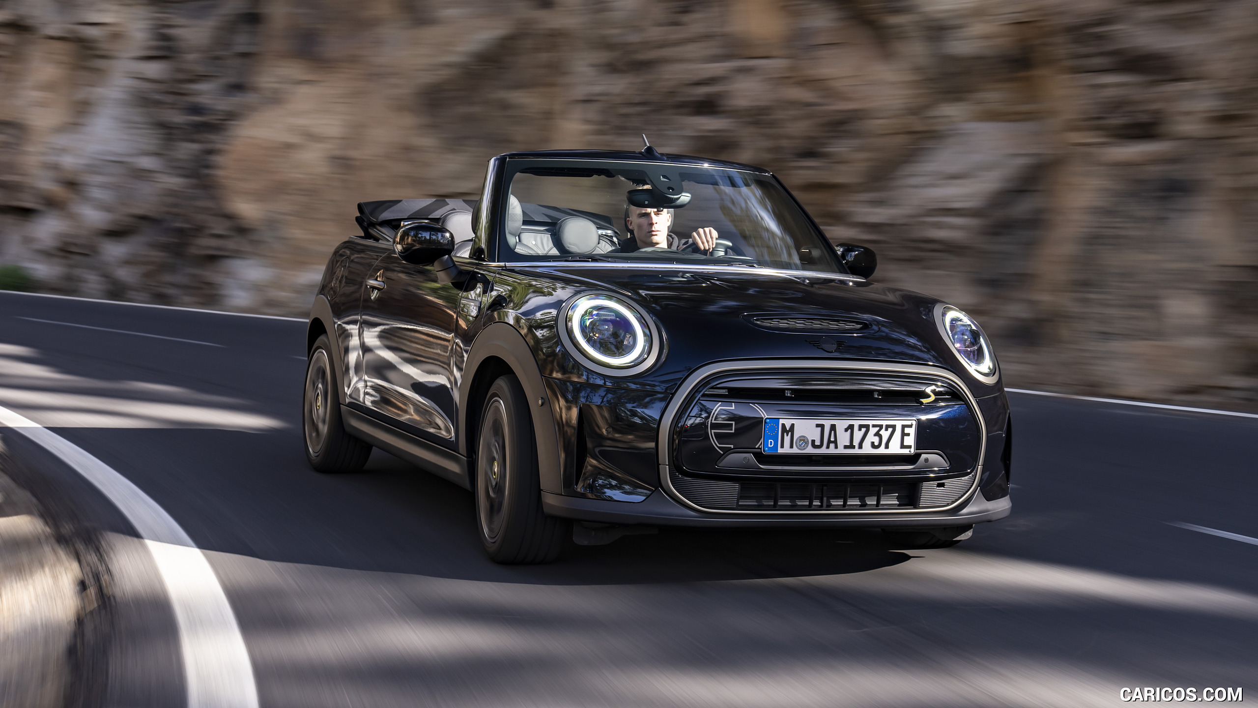 2023 MINI Cooper SE Convertible - Front Three-Quarter, #54 of 225