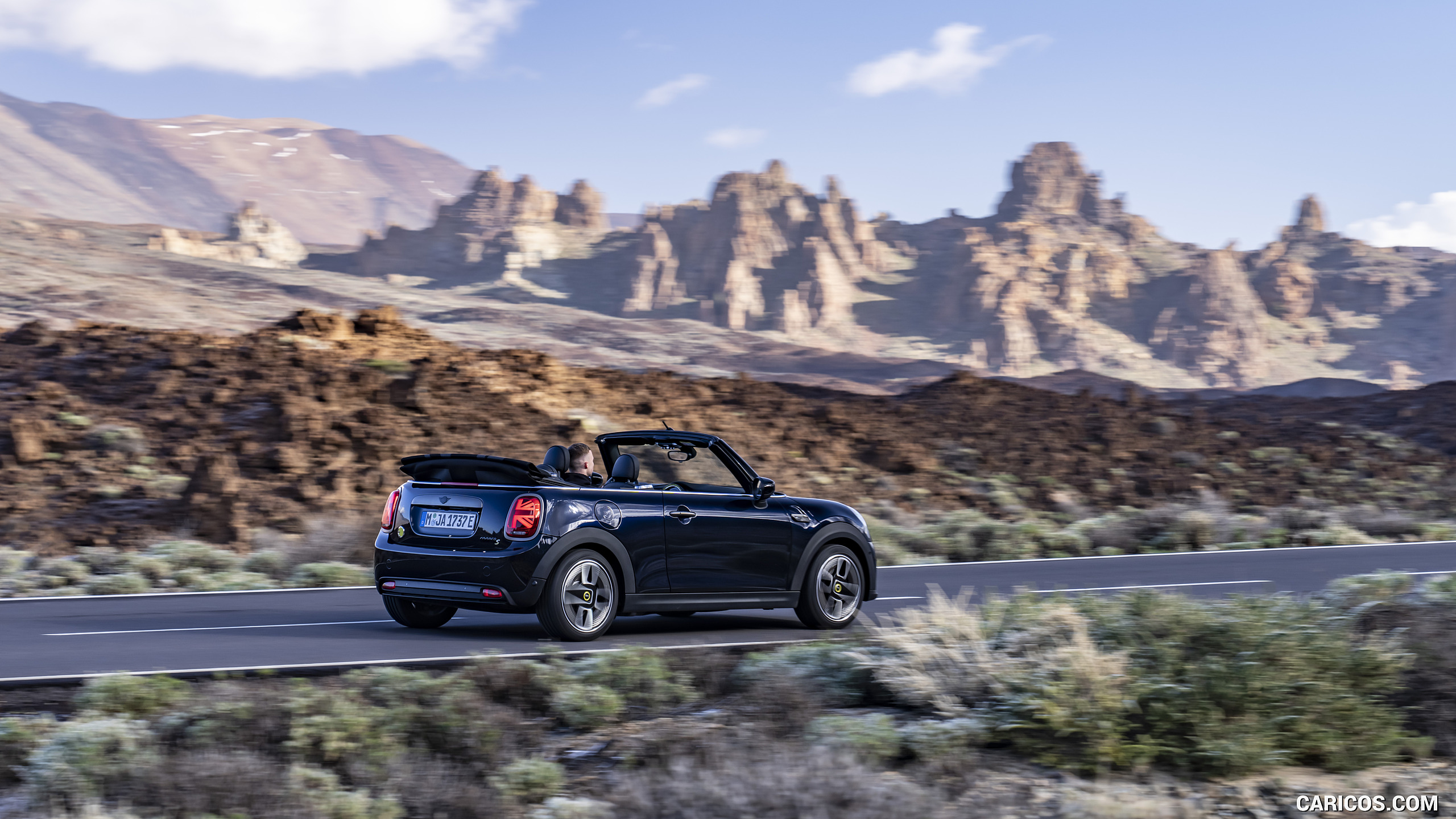 2023 MINI Cooper SE Convertible - Rear Three-Quarter, #70 of 225