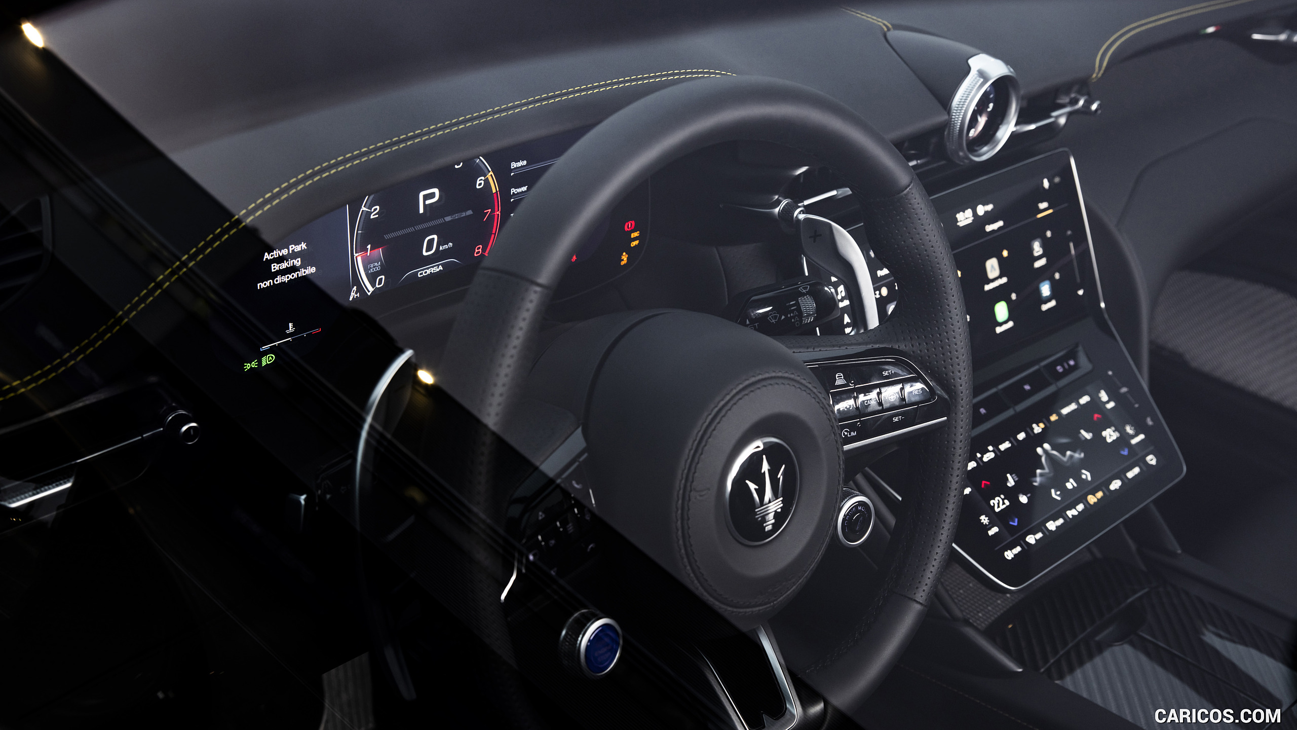 2023 Maserati GranTurismo Trofeo (Color: Giallo Corse) - Interior, Steering Wheel, #37 of 223