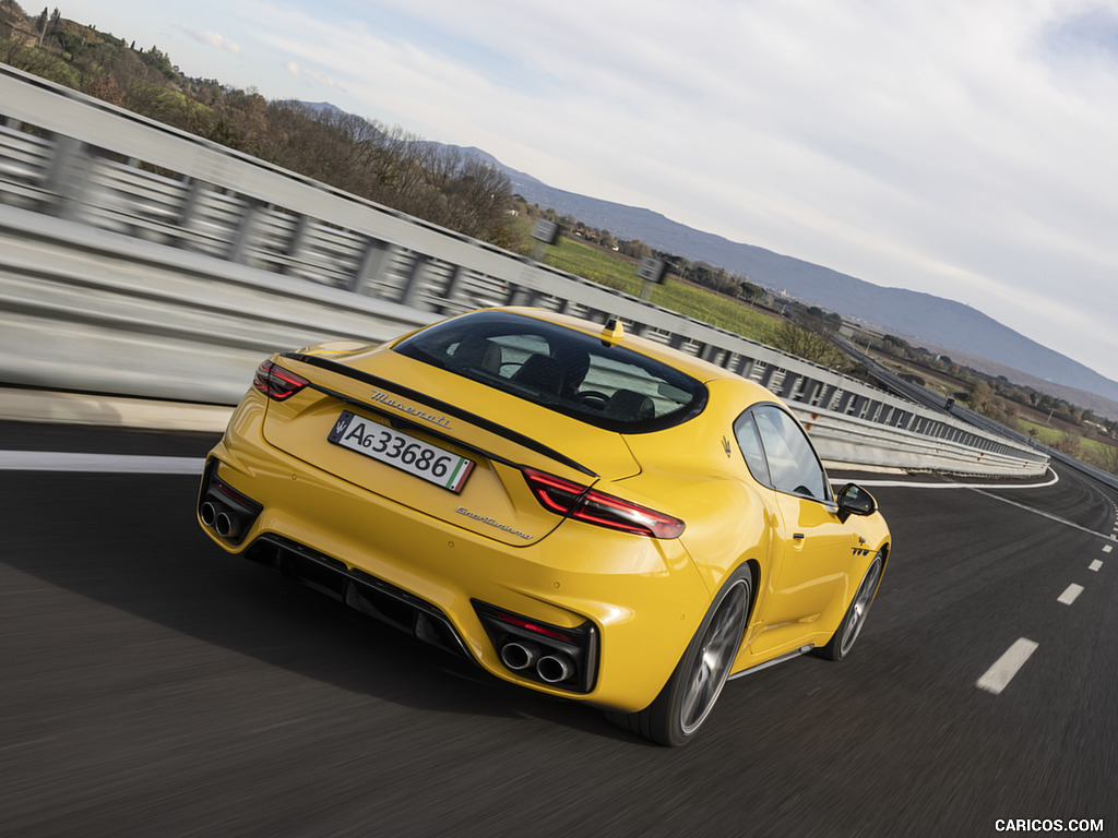 2023 Maserati GranTurismo Trofeo (Color: Giallo Corse) - Rear Three-Quarter