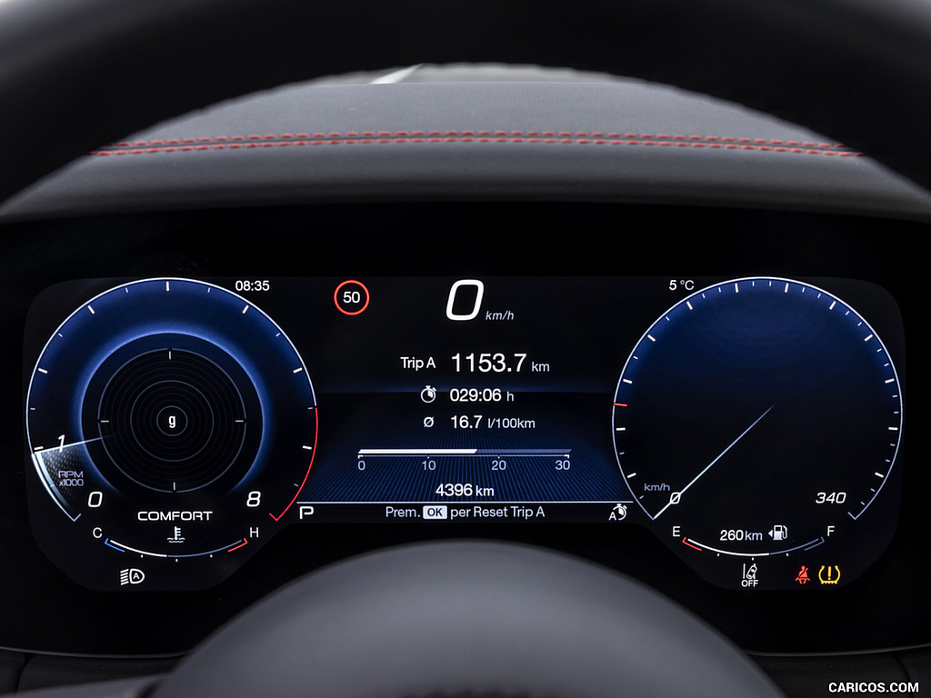 2023 Maserati GranTurismo Trofeo (Color: Rosso Gran Turismo) - Digital Instrument Cluster