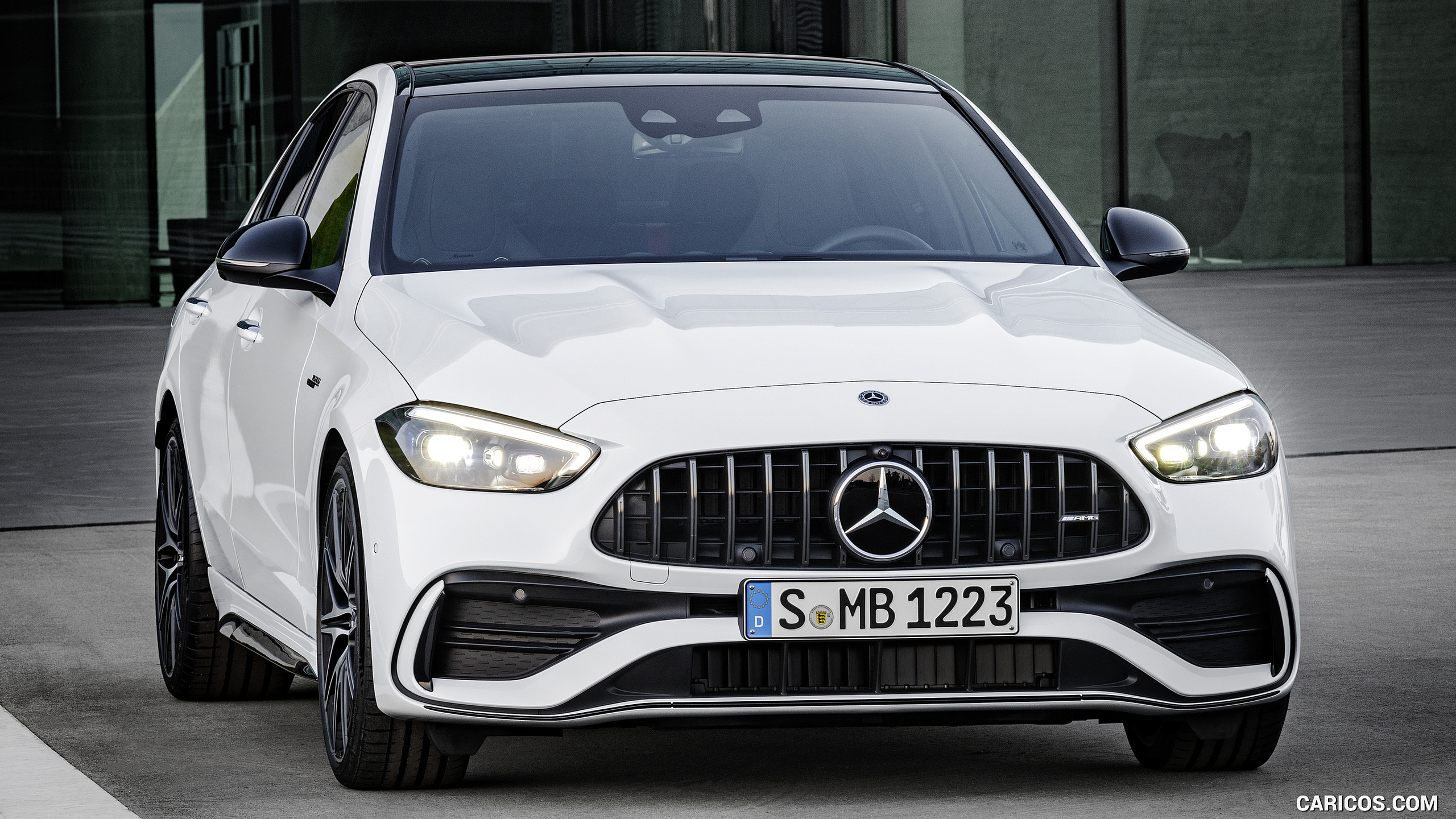 2023 Mercedes-AMG C 43 4MATIC (Color: Opalite White) - Front | Caricos