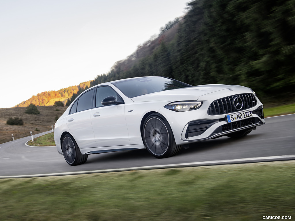 2023 Mercedes-AMG C 43 4MATIC (Color: Opalite White) - Front Three-Quarter