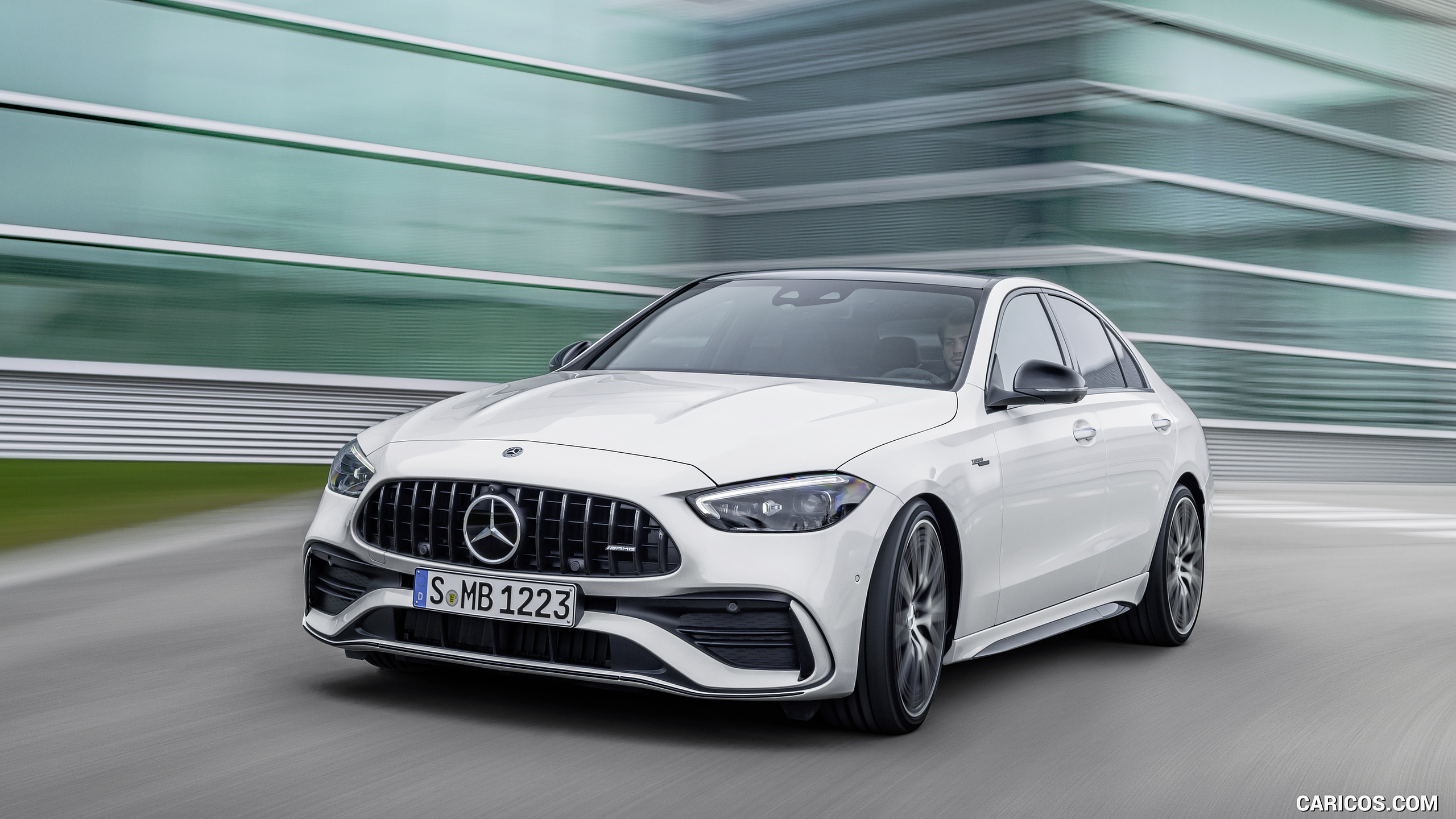 2023 MercedesAMG C 43 4MATIC (Color Opalite White) Front Three
