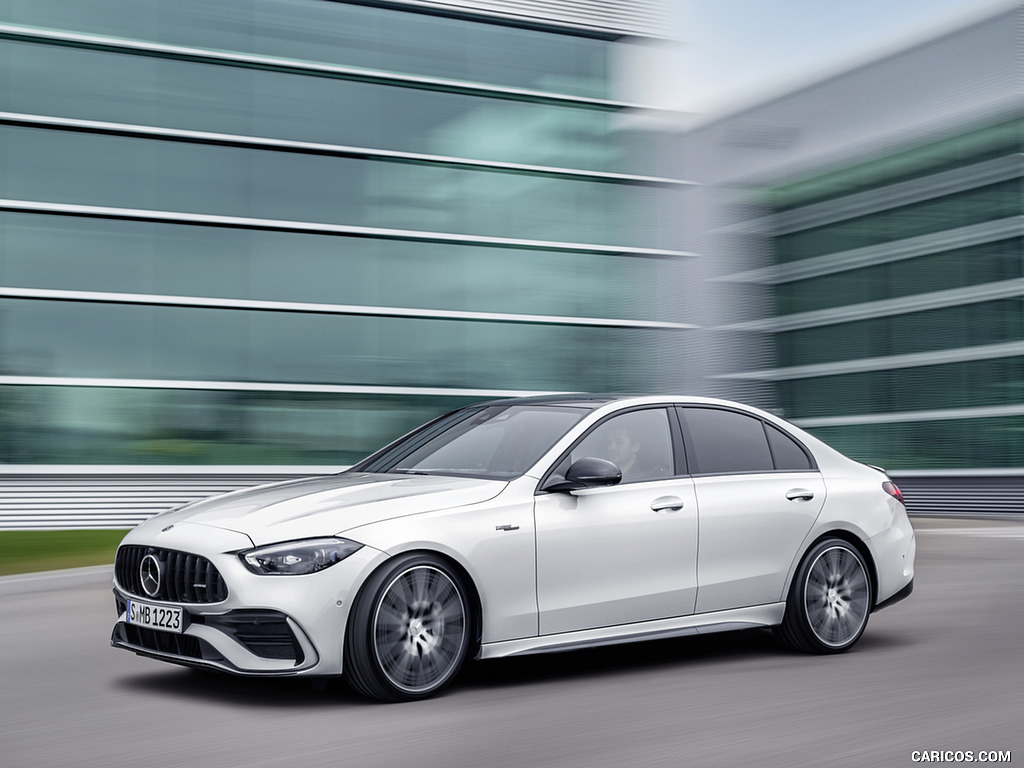 2023 Mercedes-AMG C 43 4MATIC (Color: Opalite White) - Front Three-Quarter