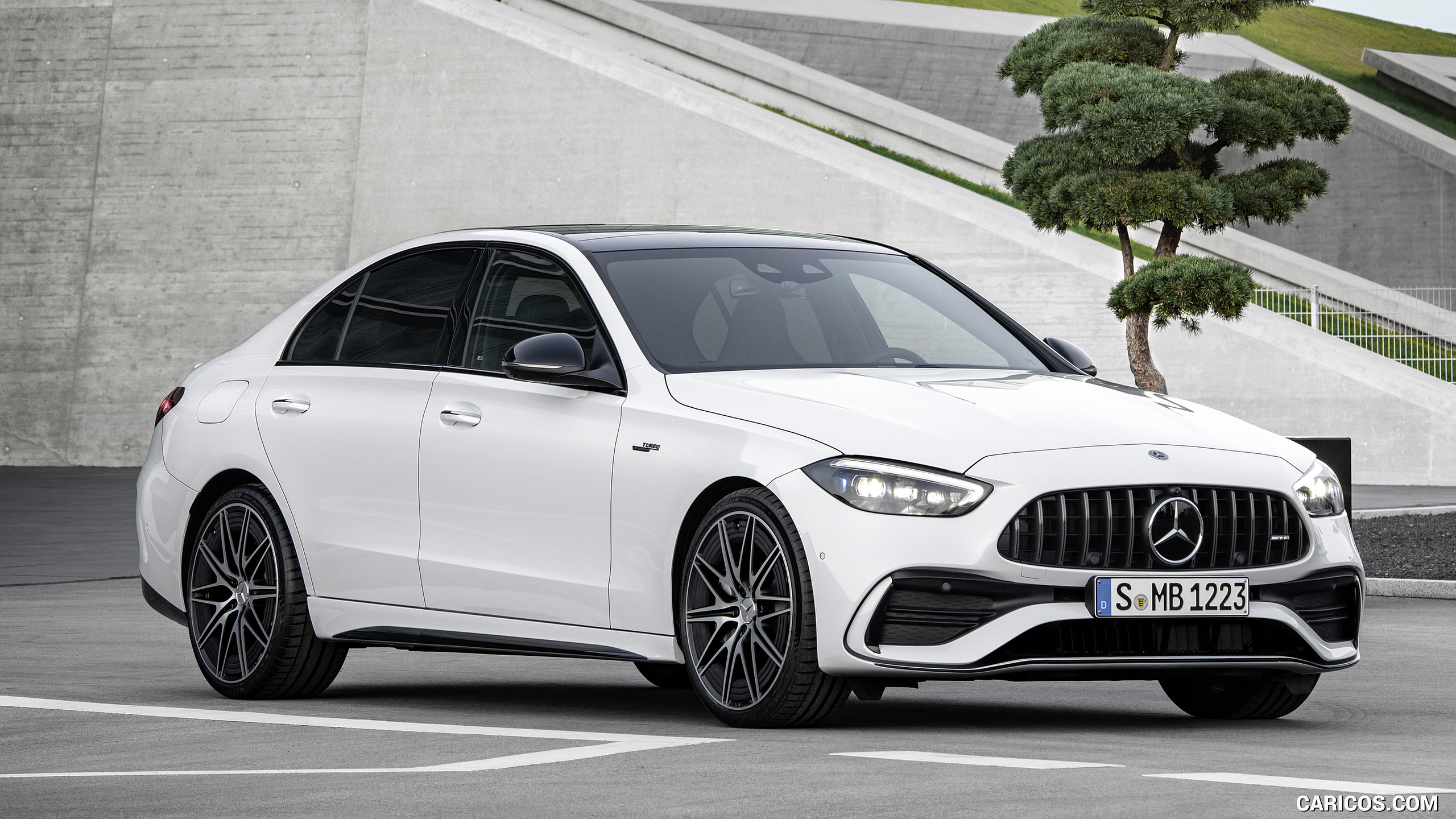 2023 Mercedes-AMG C 43 4MATIC (Color: Opalite White) - Front Three ...