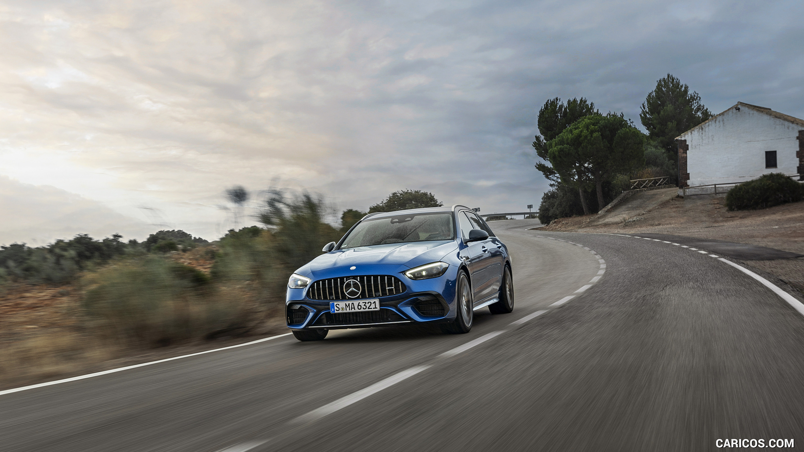 2023 Mercedes-AMG C 63 S E Performance Estate (Color: Spectral Blue Metallic) - Front, #25 of 81