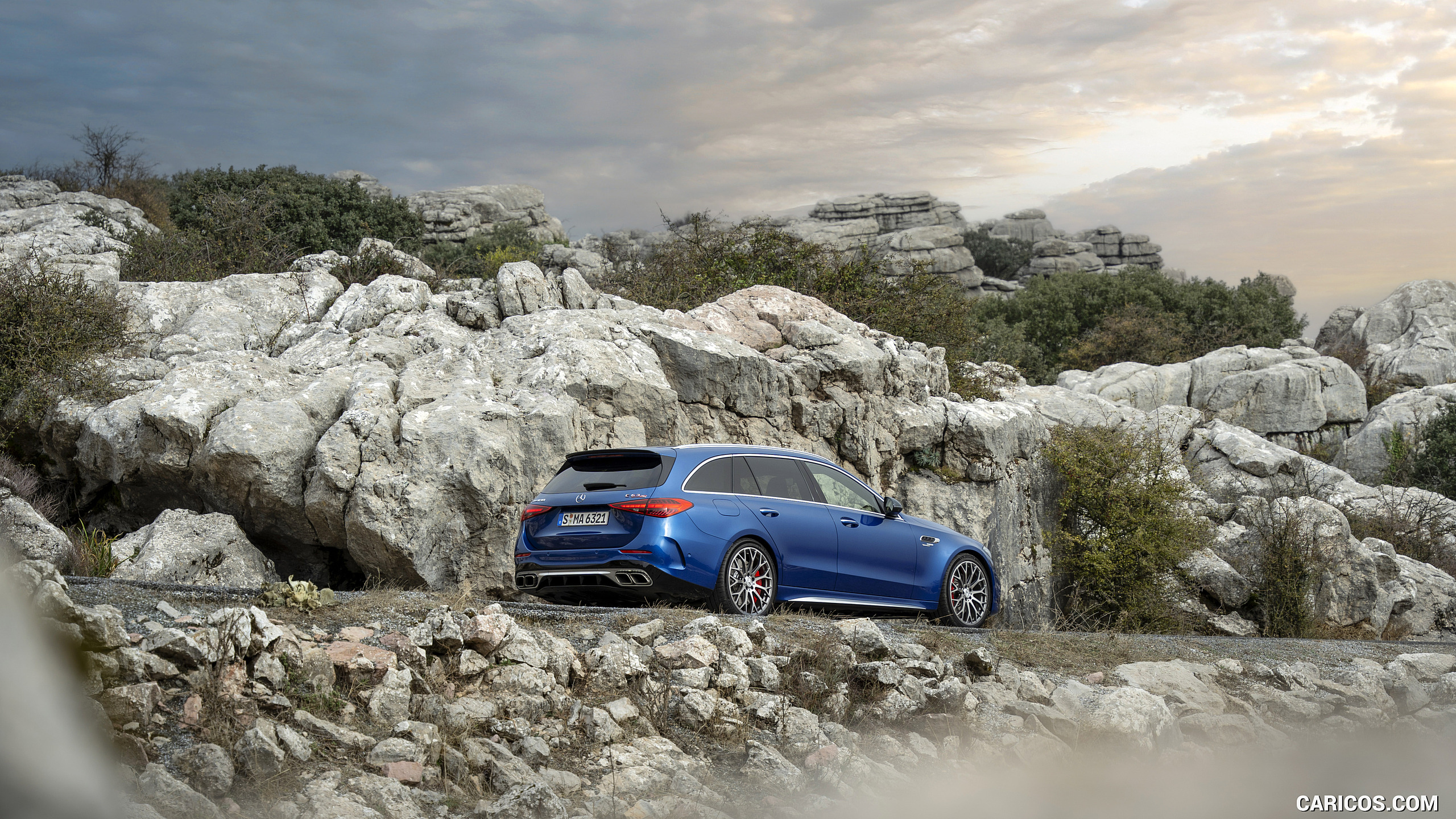 2023 Mercedes-AMG C 63 S E Performance Estate (Color: Spectral Blue Metallic) - Rear Three-Quarter, #41 of 81