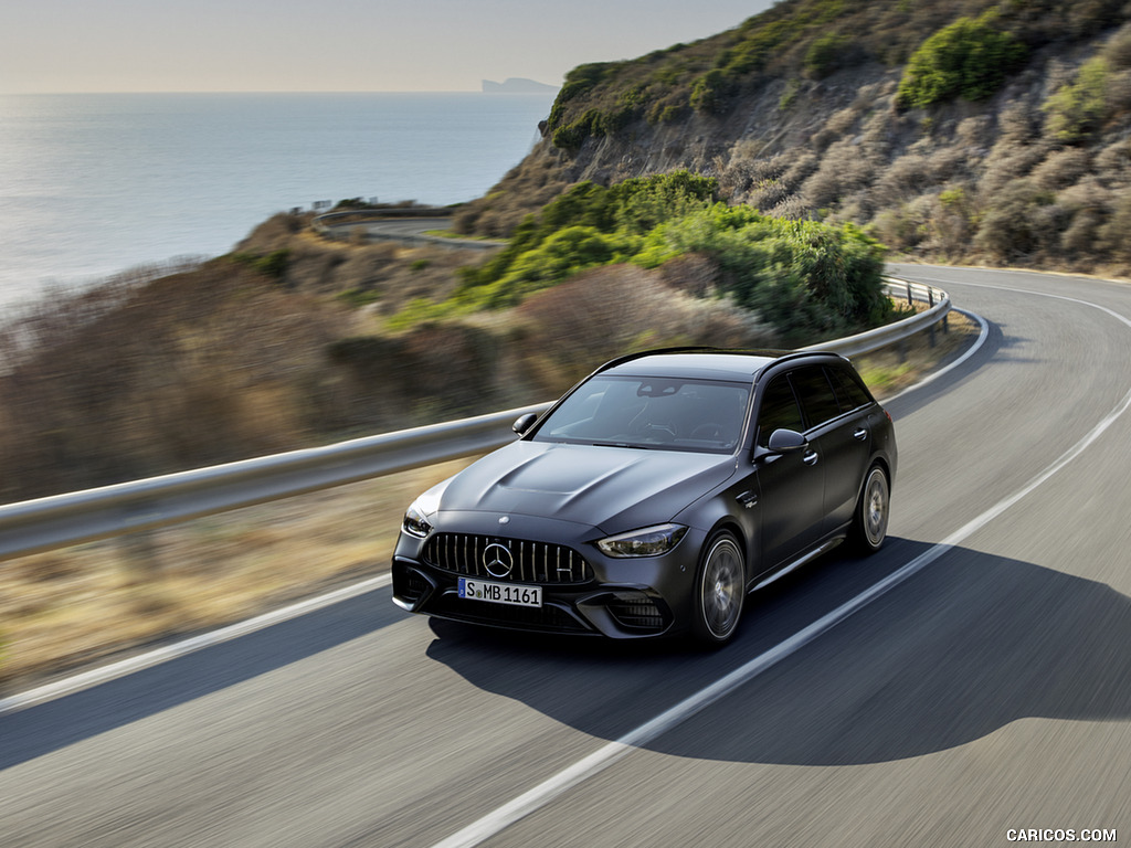 2023 Mercedes-AMG C 63 S E Performance Estate (Color: Graphite Grey Magno) - Front Three-Quarter