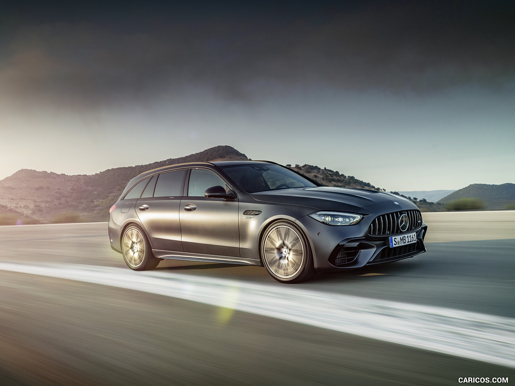 2023 Mercedes-AMG C 63 S E Performance Estate (Color: Graphite Grey Magno) - Front Three-Quarter