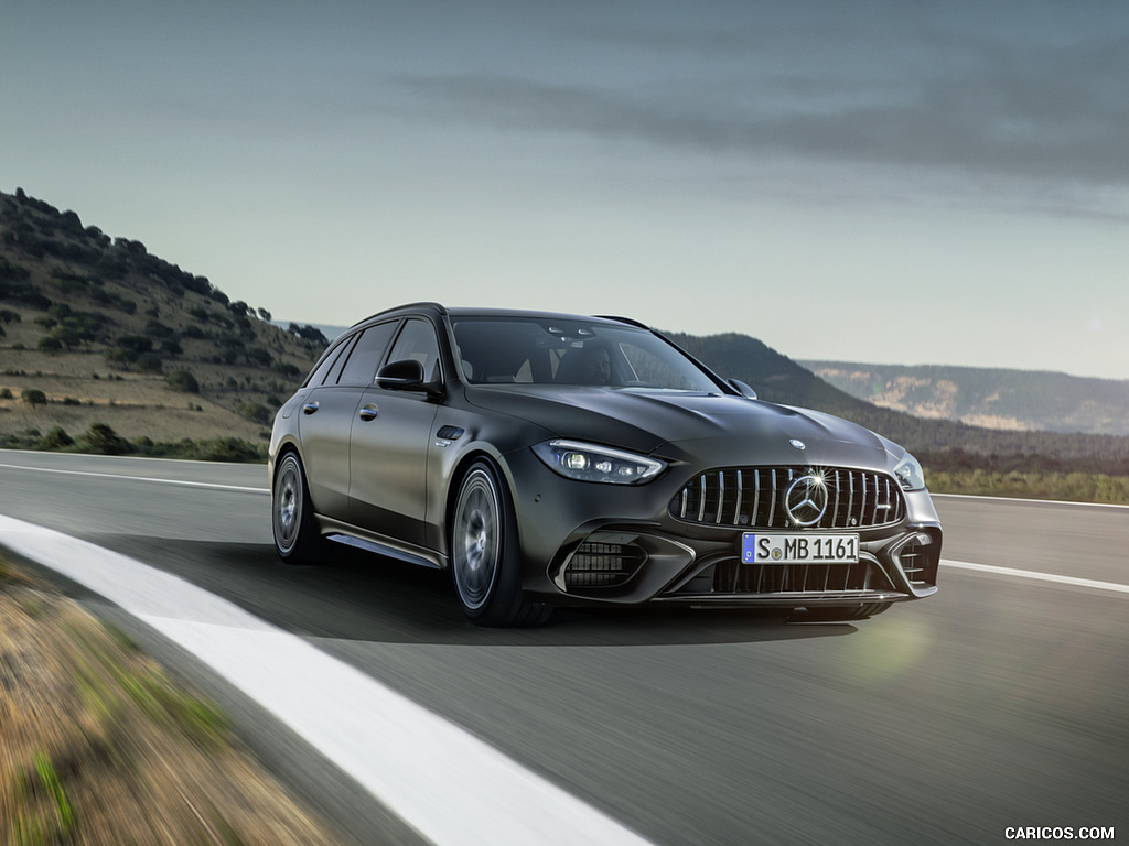 2023 Mercedes-AMG C 63 S E Performance Estate (Color: Graphite Grey Magno) - Front Three-Quarter