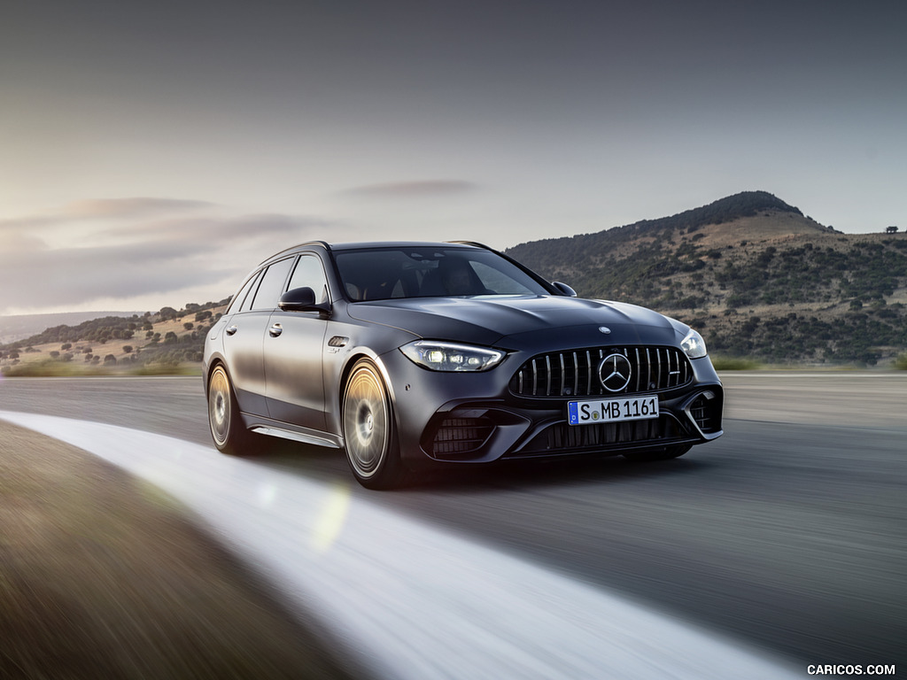 2023 Mercedes-AMG C 63 S E Performance Estate (Color: Graphite Grey Magno) - Front Three-Quarter