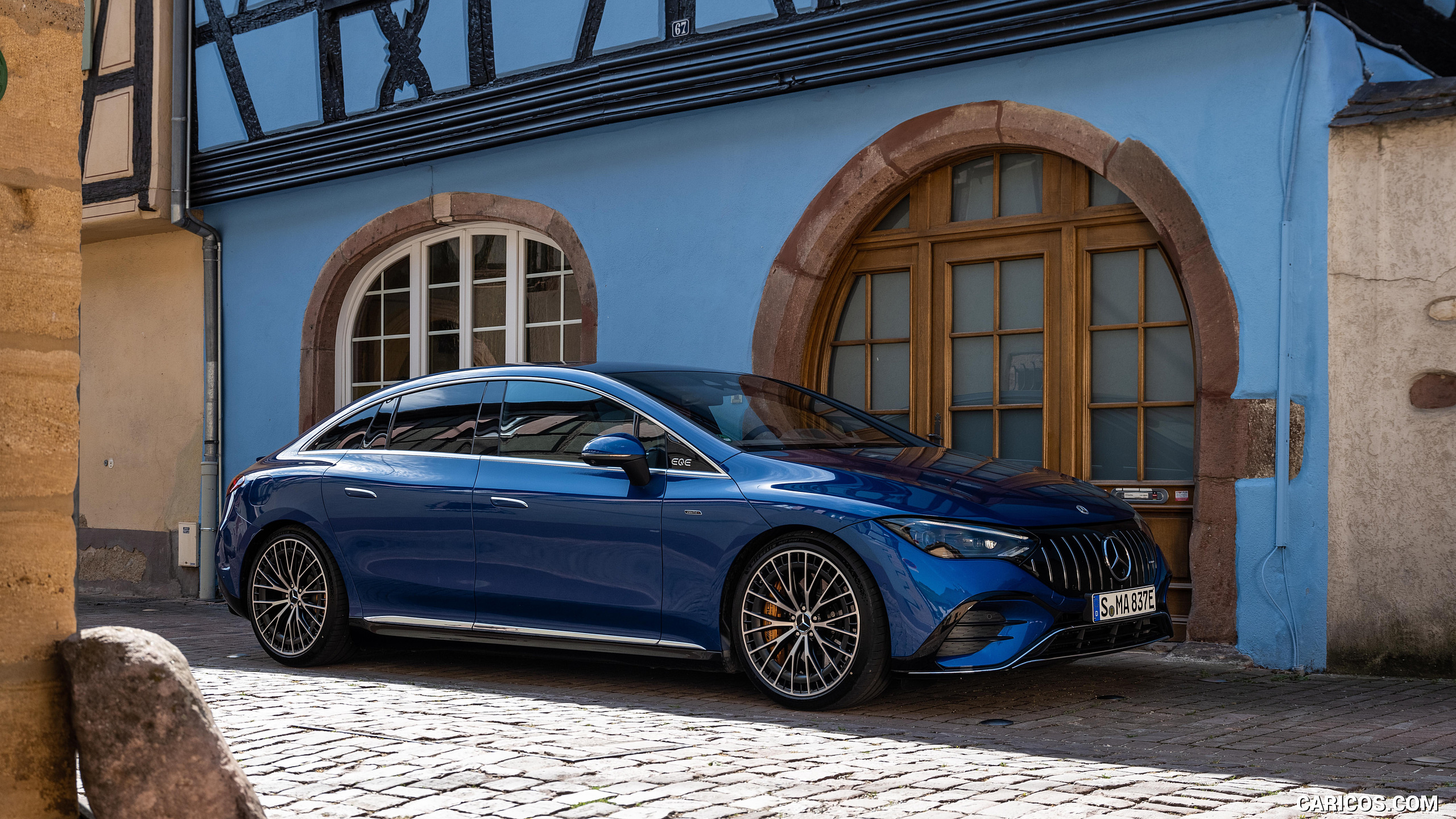 2023 Mercedes-AMG EQE 53 4MATIC+ (Color: Spectral Blue) - Front Three-Quarter, #200 of 239