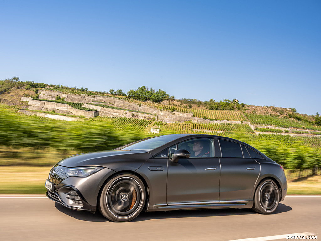 2023 Mercedes-AMG EQE 53 4MATIC+ (Color: MANUFAKTUR Graphite Grey Magno Matte) - Front Three-Quarter