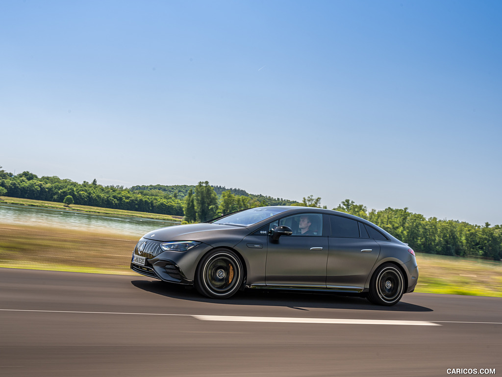 2023 Mercedes-AMG EQE 53 4MATIC+ (Color: MANUFAKTUR Graphite Grey Magno Matte) - Front Three-Quarter