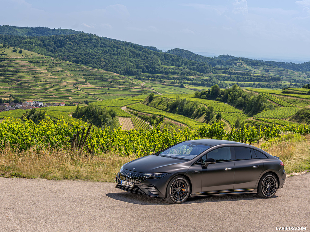 2023 Mercedes-AMG EQE 53 4MATIC+ (Color: MANUFAKTUR Graphite Grey Magno Matte) - Front Three-Quarter