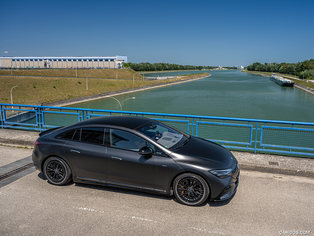 2023 Mercedes-AMG EQE 53 4MATIC+ (Color: MANUFAKTUR Graphite Grey Magno Matte) - Front Three-Quarter