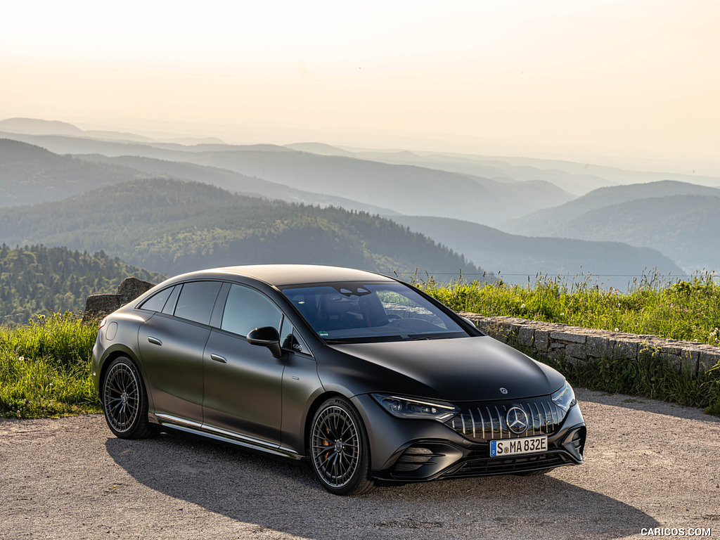 2023 Mercedes-AMG EQE 53 4MATIC+ (Color: MANUFAKTUR Graphite Grey Magno Matte) - Front Three-Quarter