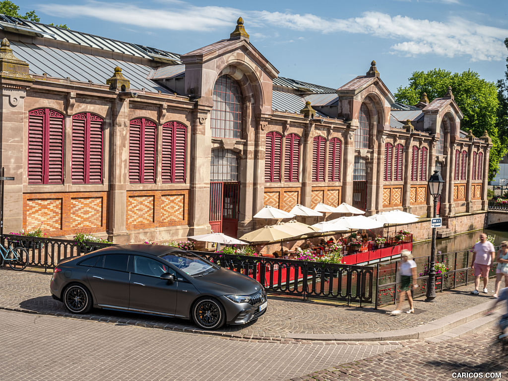 2023 Mercedes-AMG EQE 53 4MATIC+ (Color: MANUFAKTUR Graphite Grey Magno Matte) - Front Three-Quarter