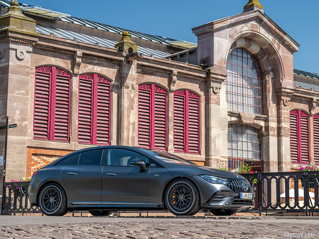 2023 Mercedes-AMG EQE 53 4MATIC+ (Color: MANUFAKTUR Graphite Grey Magno Matte) - Front Three-Quarter