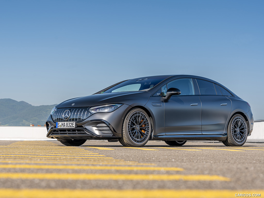 2023 Mercedes-AMG EQE 53 4MATIC+ (Color: MANUFAKTUR Graphite Grey Magno Matte) - Front Three-Quarter