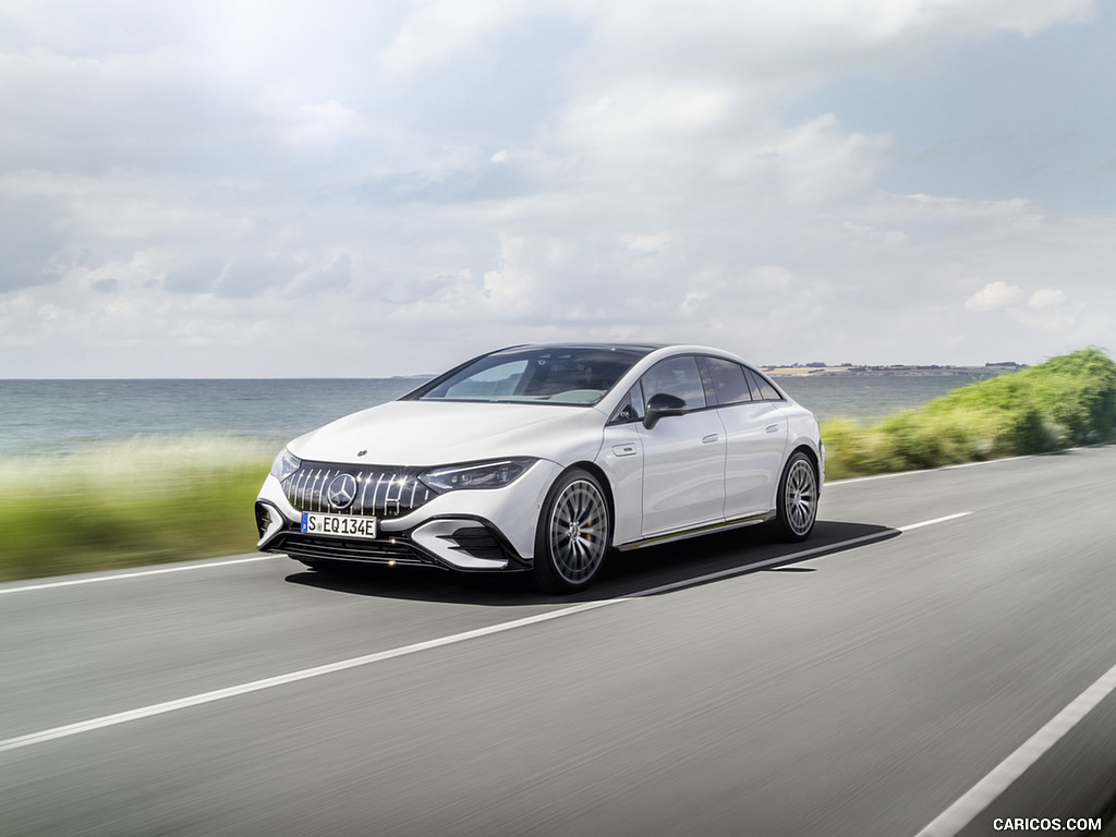 2023 Mercedes-AMG EQE 53 4MATIC+ (Color: Opalite White Bright) - Front Three-Quarter