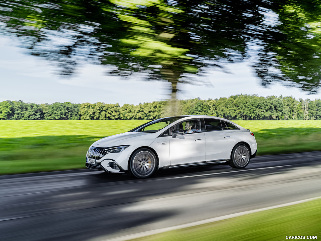 2023 Mercedes-AMG EQE 53 4MATIC+ (Color: Opalite White Bright) - Front Three-Quarter