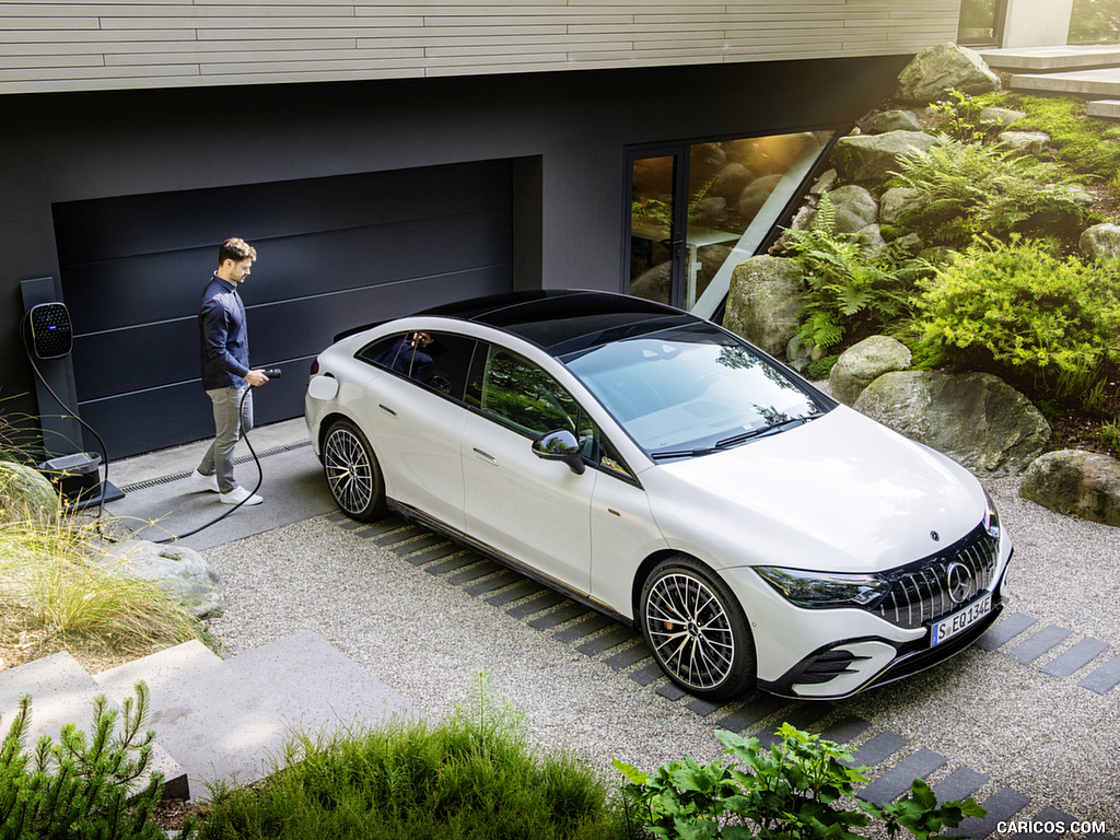 2023 Mercedes-AMG EQE 53 4MATIC+ (Color: Opalite White Bright) - Front Three-Quarter