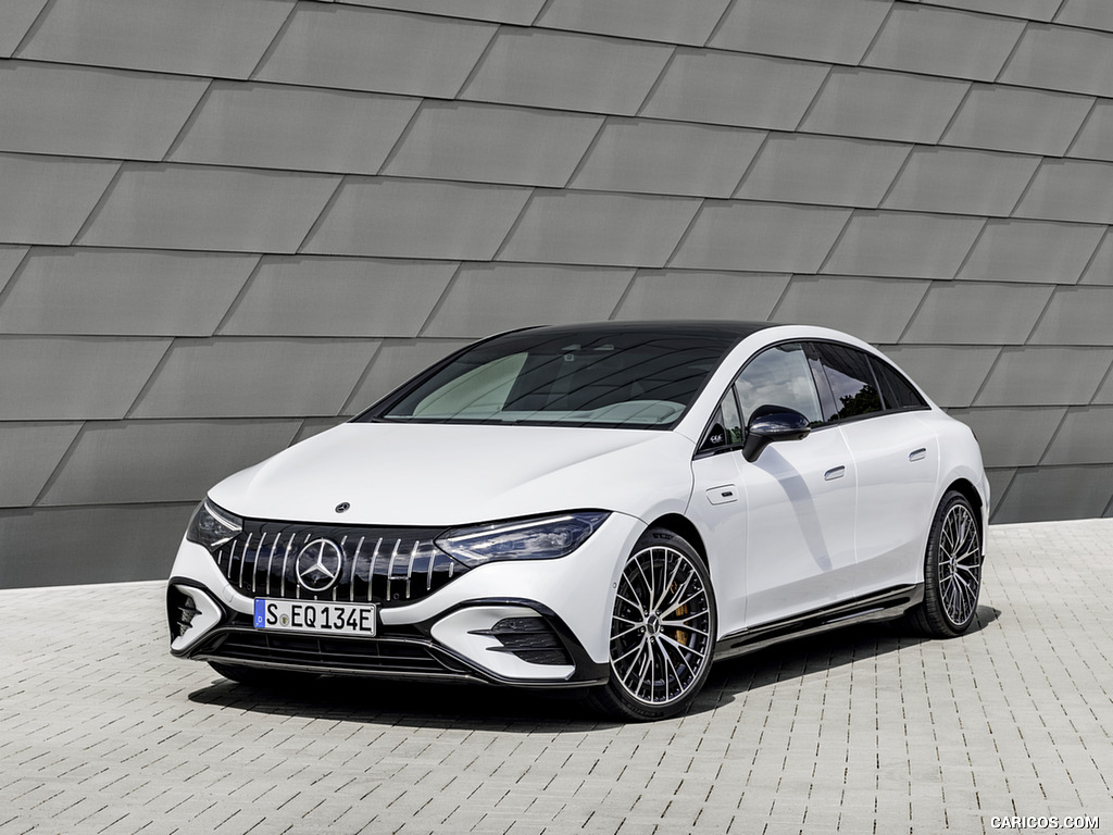 2023 Mercedes-AMG EQE 53 4MATIC+ (Color: Opalite White Bright) - Front Three-Quarter