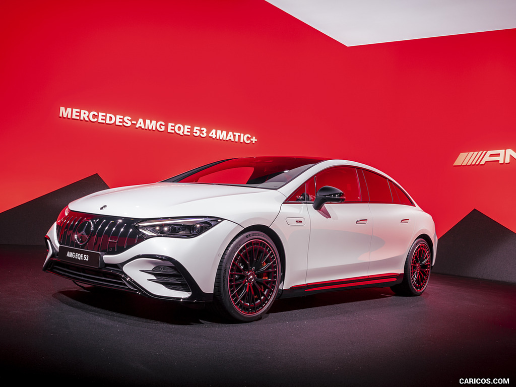 2023 Mercedes-AMG EQE 53 4MATIC+ (Color: Opalite White Bright) - Front Three-Quarter